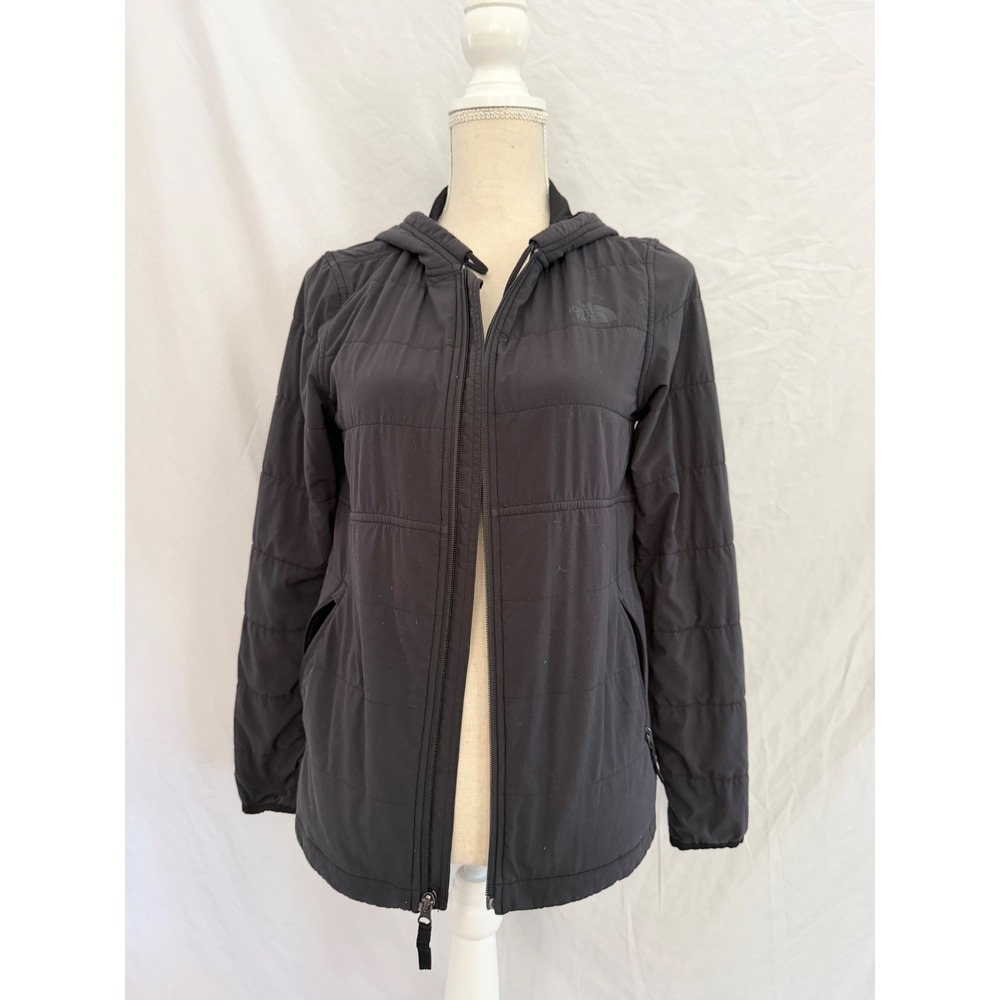 The North Face Mountain Hooded Jacket Womens Black Quilted Full Zip Small